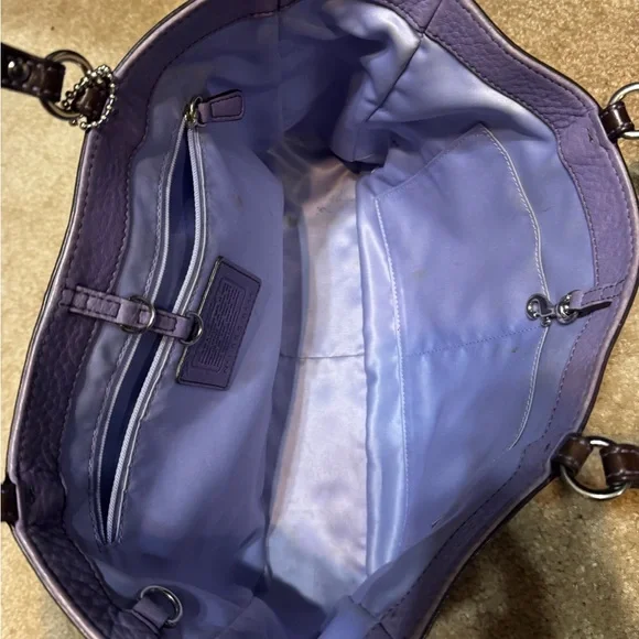 Coach Purple Leather Hobo Bag - Picture 2 of 6
